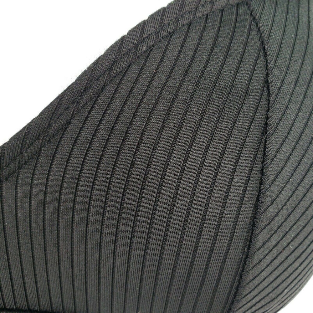 Xhilaration Bikini Swim Top Black Ribbed Juniors 3/5 Womens XS 0/2 - Picture 5 of 9